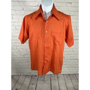 VTG Kent Collection By Arrow Orange Lightweight Button Up Shirt Men’s L